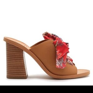 Dolce Vita Aleeya Tan and Red Bow Block Heel
